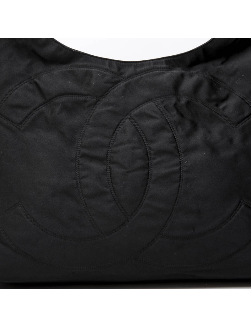 CHANEL tote bag in black duchess satin