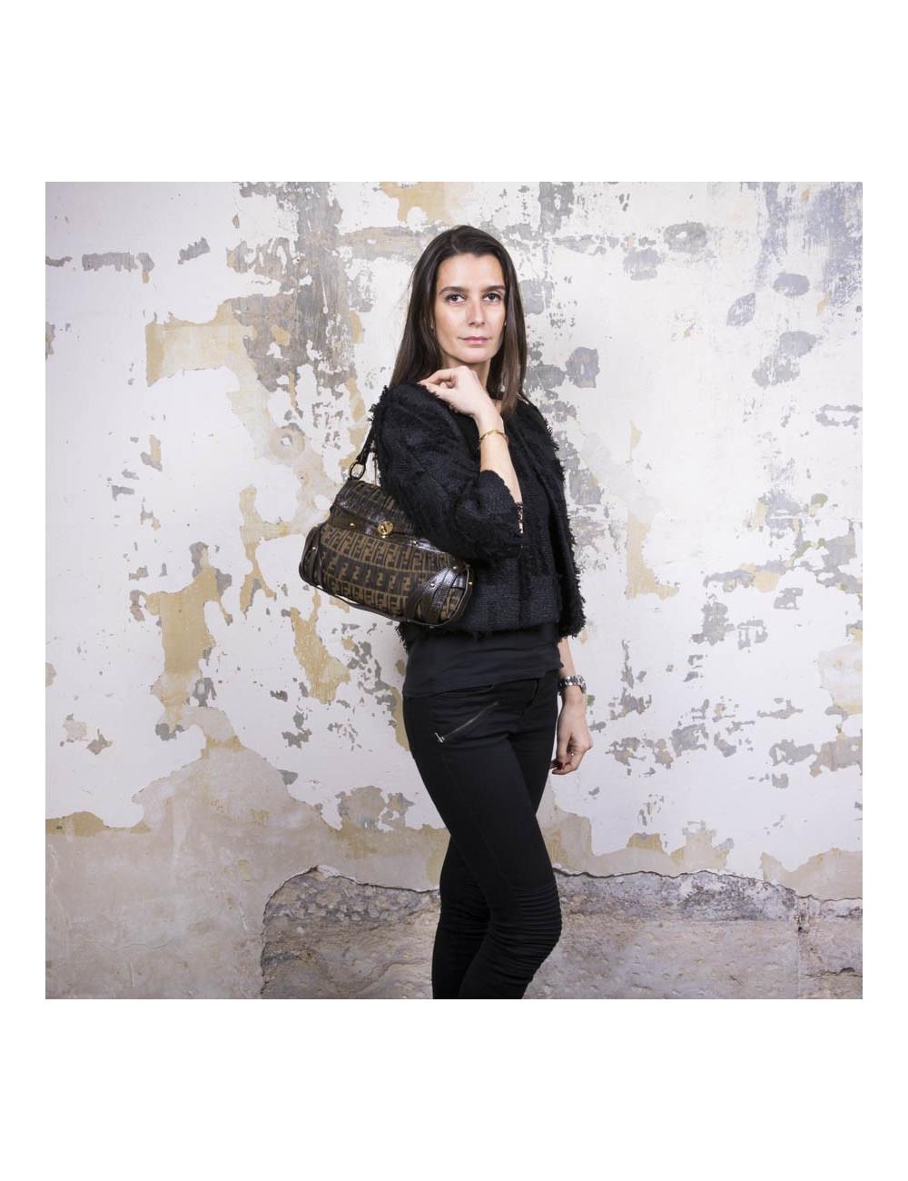 Sac FENDI toile plissée  monogram