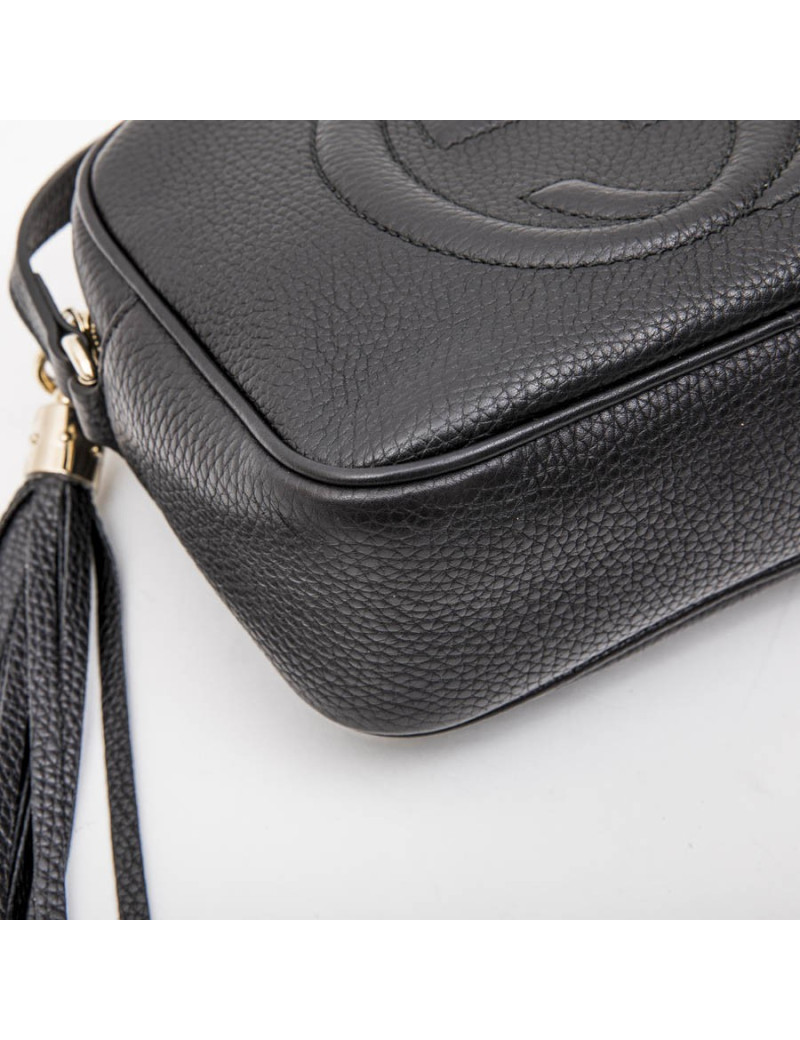 Sac GUCCI Soho Disco en cuir grainé noir