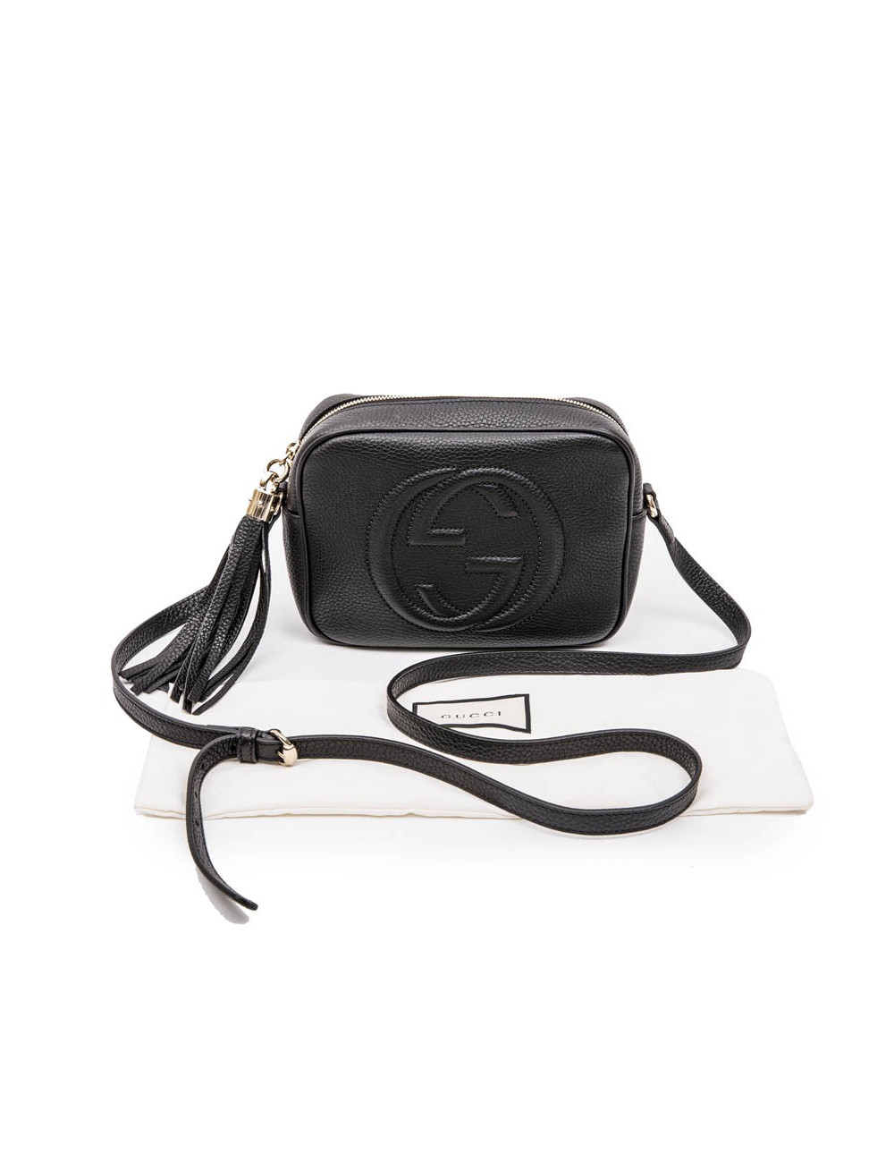 Sac GUCCI Soho Disco en cuir grainé noir