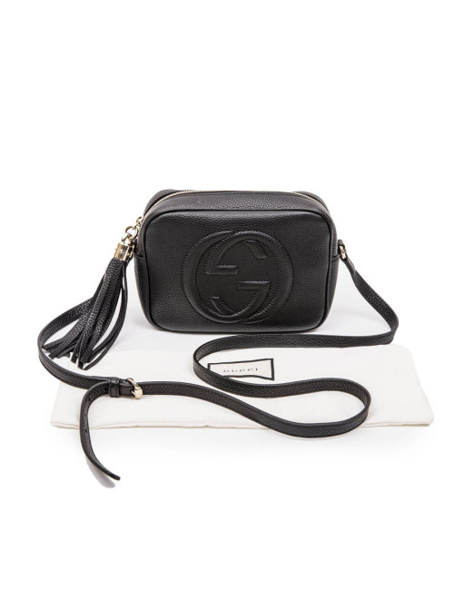 Sac GUCCI Soho Disco en cuir grainé noir
