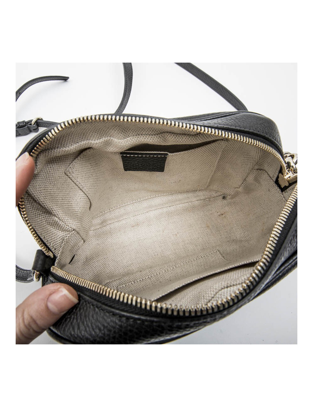 Sac GUCCI Soho Disco en cuir grainé noir