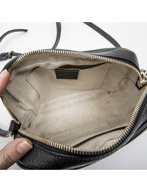 Sac GUCCI Soho Disco en cuir grainé noir