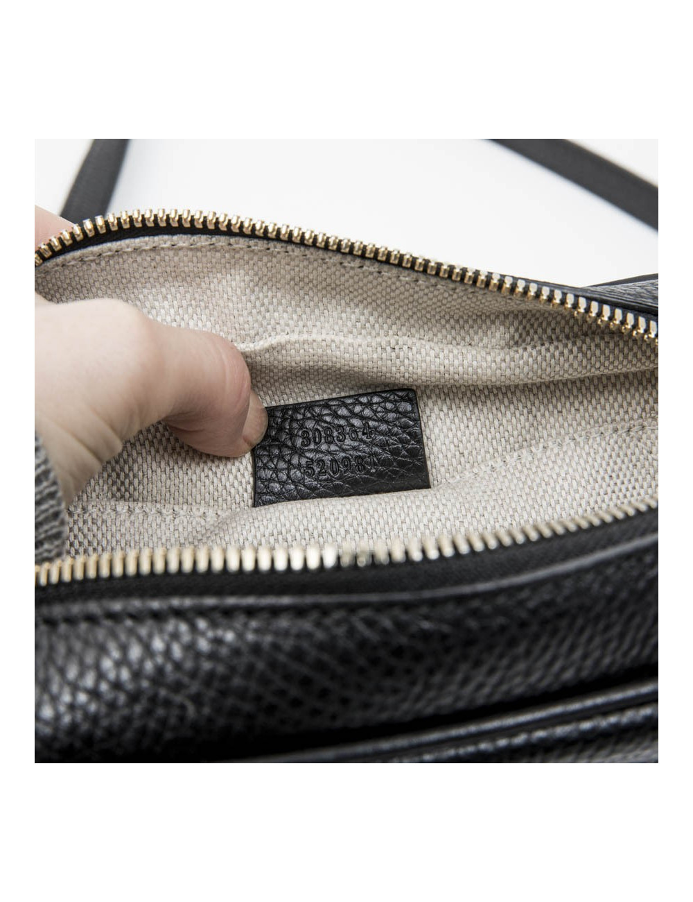 Sac GUCCI Soho Disco en cuir grainé noir