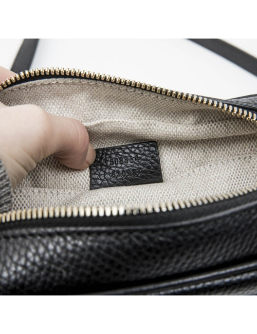 Sac GUCCI Soho Disco en cuir grainé noir