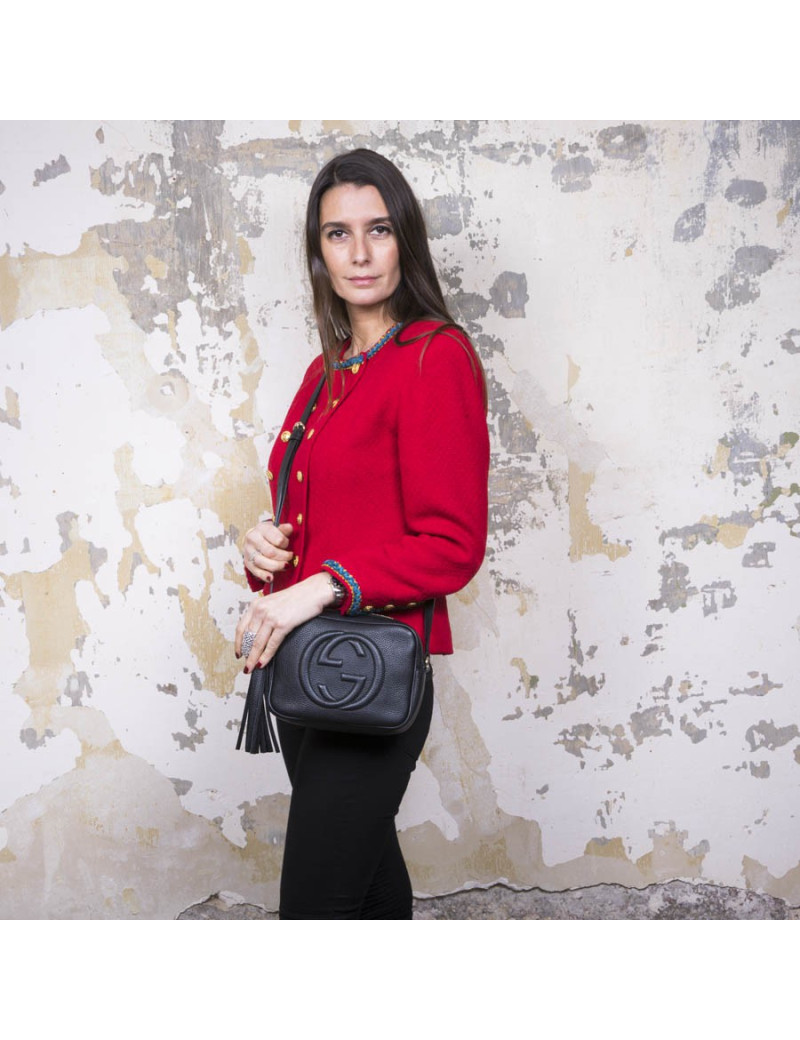 Sac GUCCI Soho Disco en cuir grainé noir