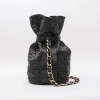 CHANEL vintage bucket bag in black quilted leather