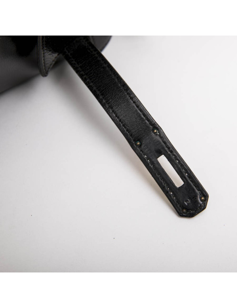 HERMES vintage Kelly 28 bag in black box leather