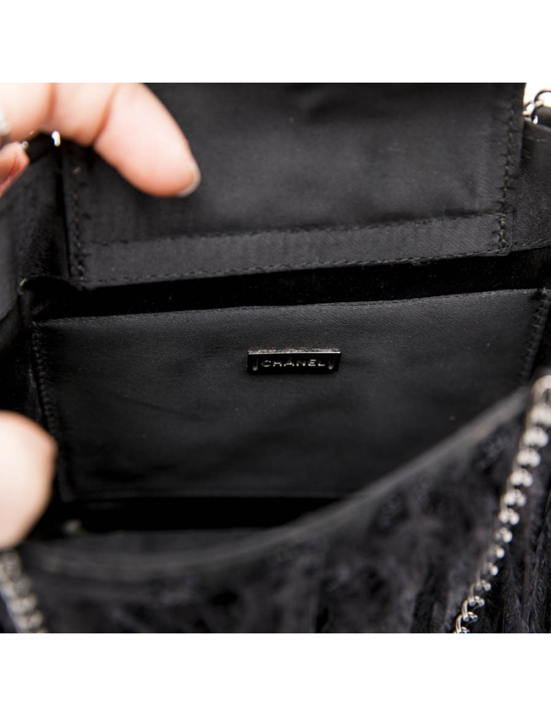 Mini sac du soir CHANEL plumes  noires