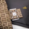 FENDI baguette bag in brown monogram canvas and gold threads embroidery