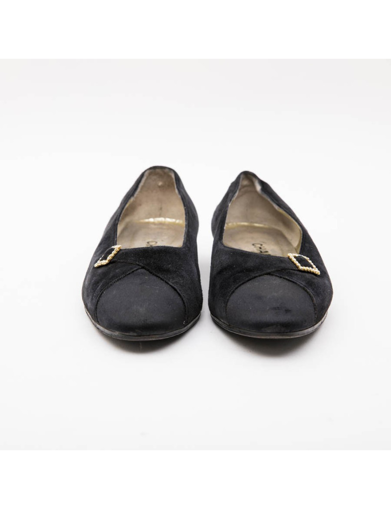 Ballerines Couture CHANEL en veau velours 