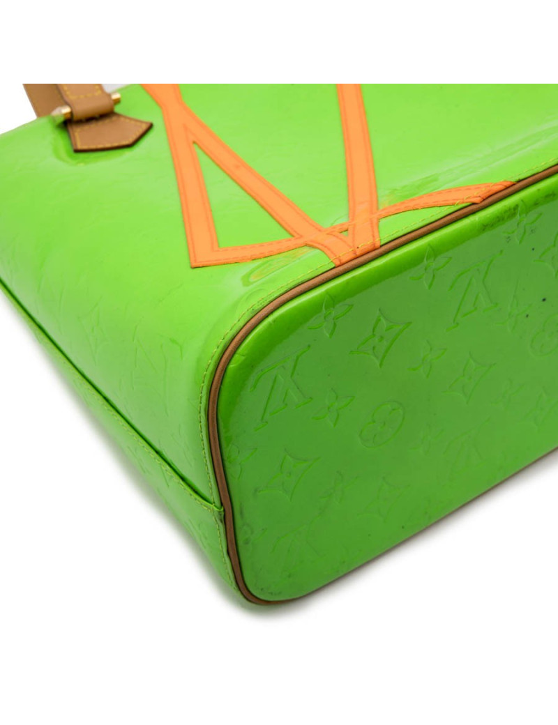 LOUIS VUITTON 'Houston' Bag in Fluo Green Monogram Patent Leather