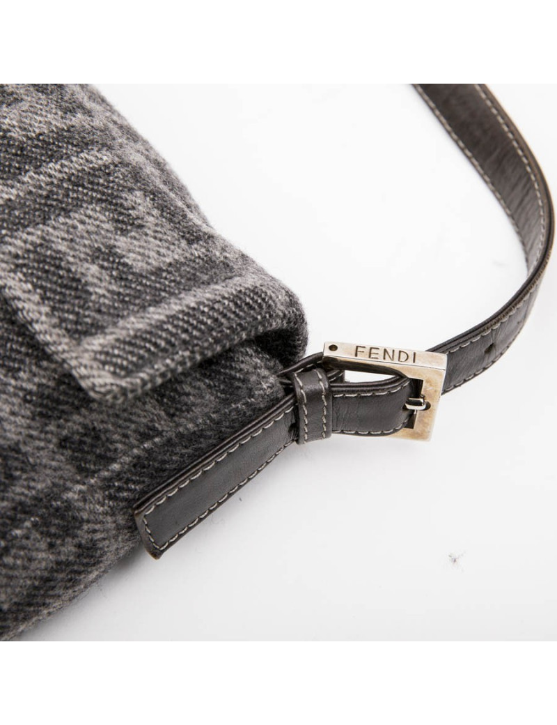 FENDI baguette bag in gray monogram wool