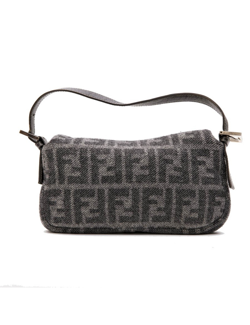 FENDI baguette bag in gray monogram wool