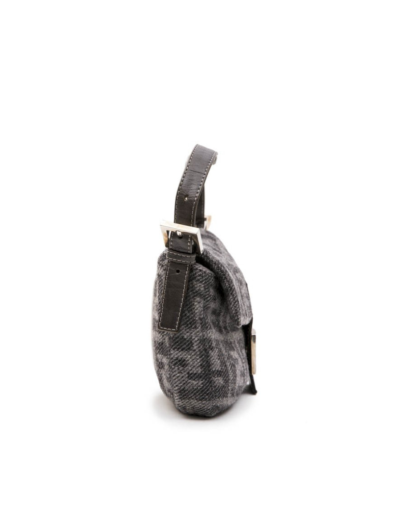 FENDI baguette bag in gray monogram wool
