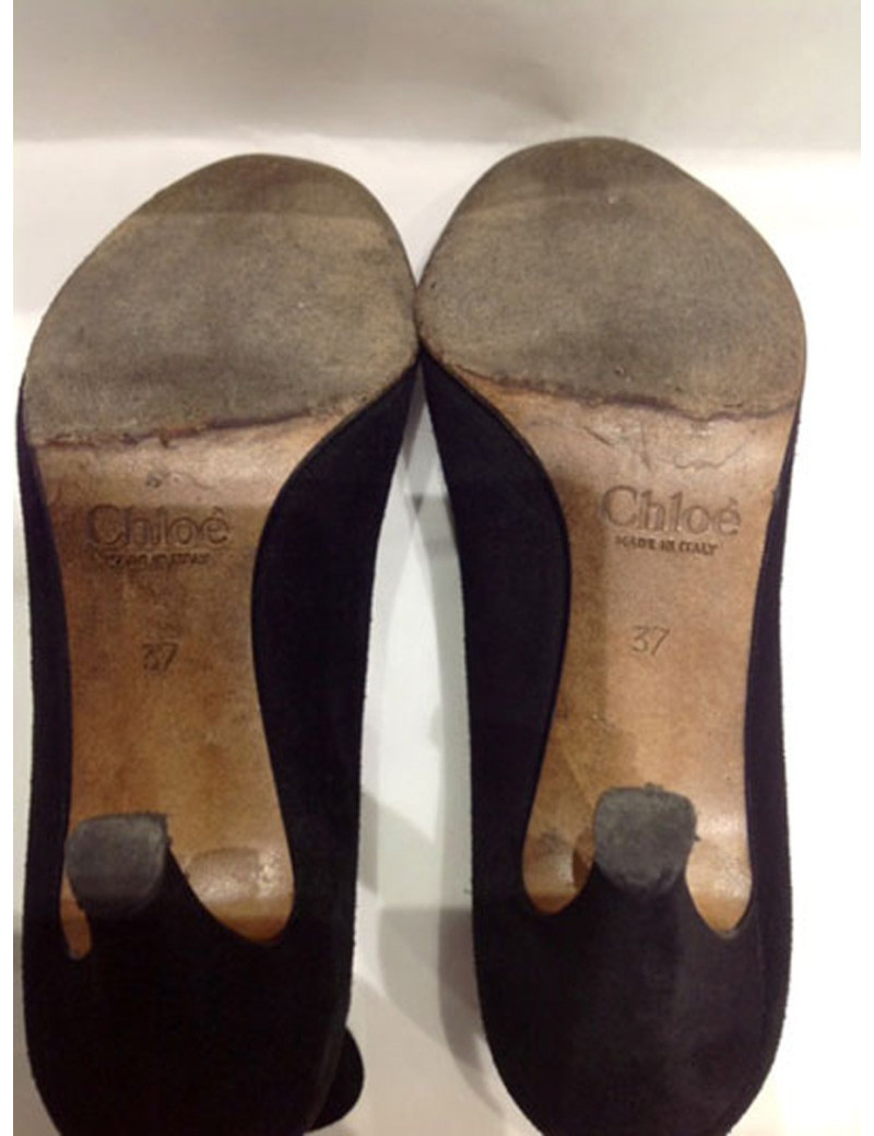 Escarpins CHLOE T37 en daim noir