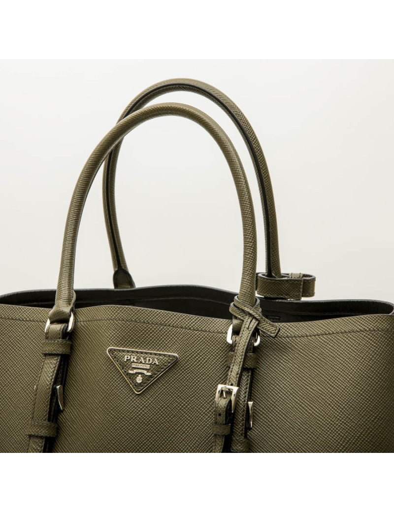 Sac PRADA en cuir Saffiano vert