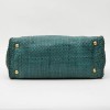 Prada 'Madras' shopping bag in peacock green braided leather