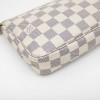 LOUIS VUITTON clutch bag in Azur checkered canvas and natural cow leather