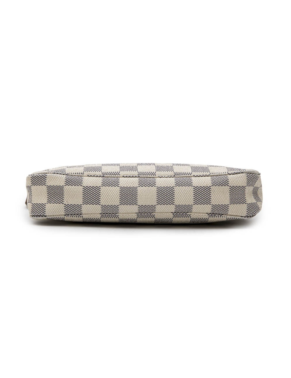 LOUIS VUITTON clutch bag in Azur checkered canvas and natural cow leather