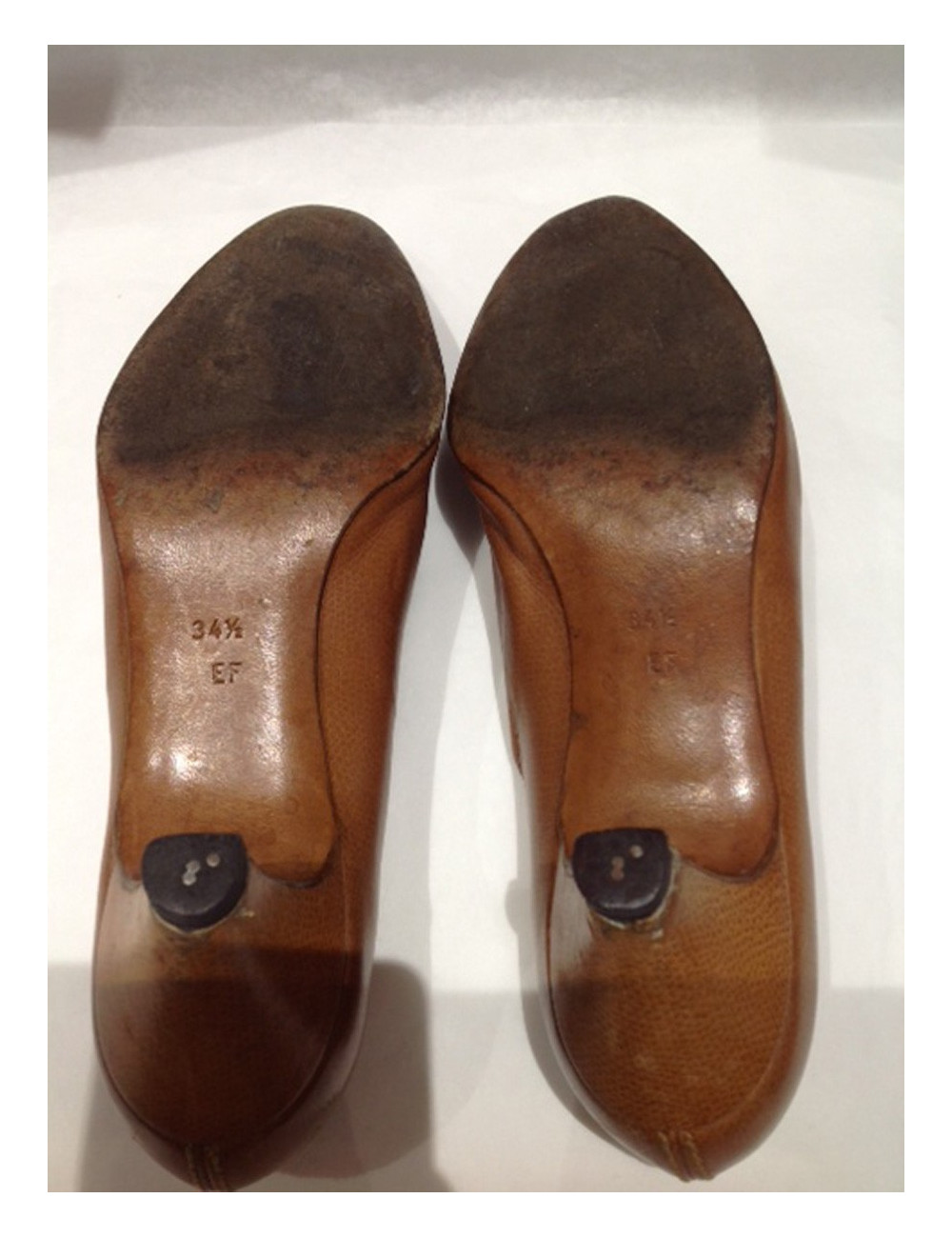 Escarpins HERMÈS T34,5 cuir gold