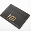 DIOR card holder in black smooth calf leather