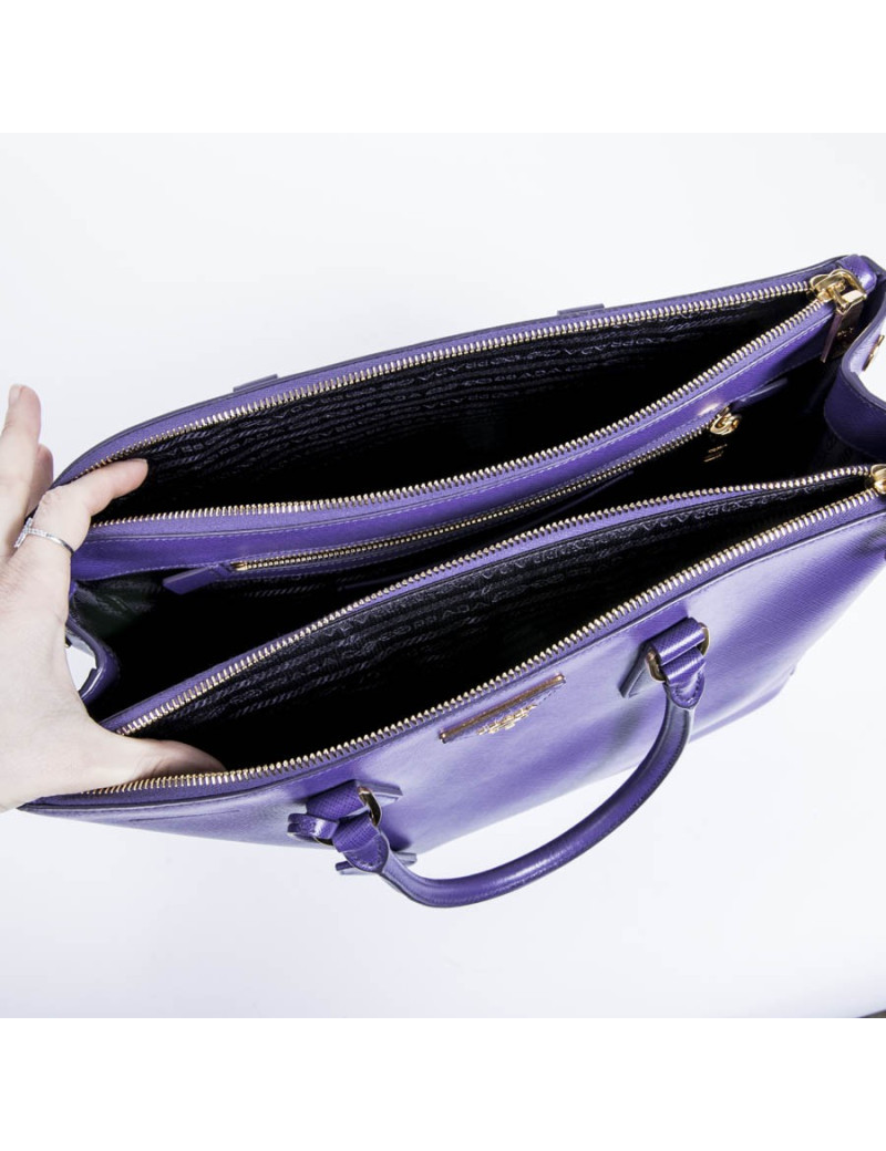 Sac PRADA en cuir Saffiano violet