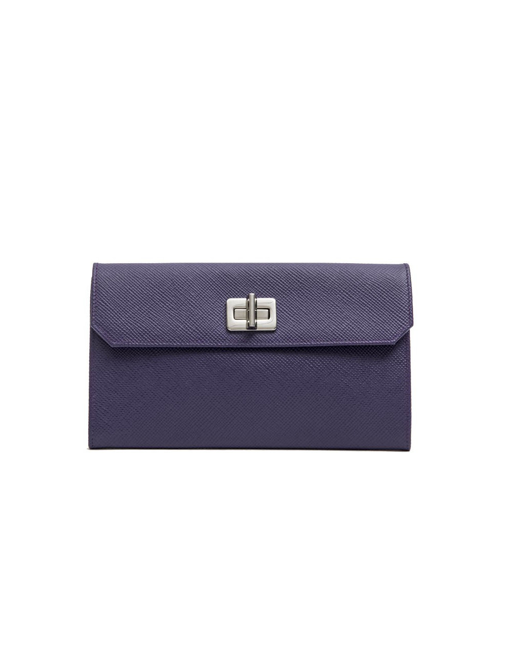 Pochette PRADA en cuir Saffiano violet