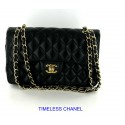 Timeless CHANEL bag to double flap black leather