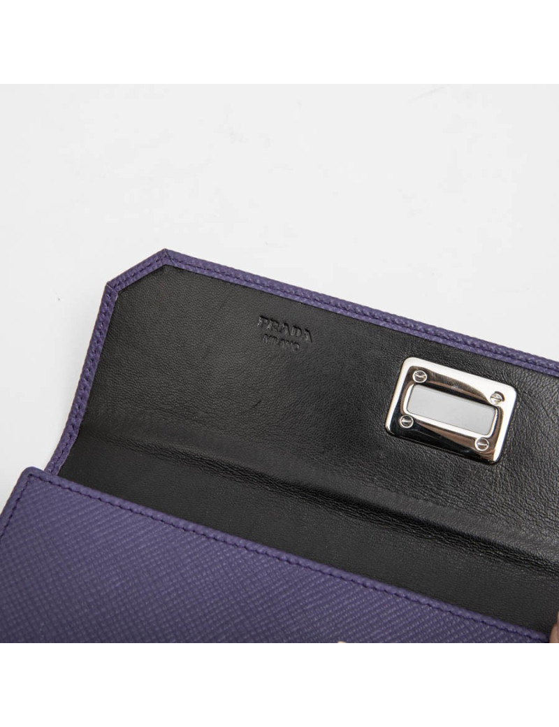 PRADA clutch in purple saffiano leather