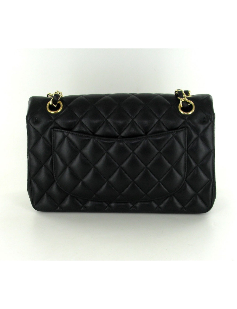 sac Timeless CHANEL à double rabat cuir noir