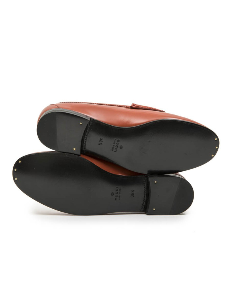 Mocassins T 36.5 GUCCI cuir corail
