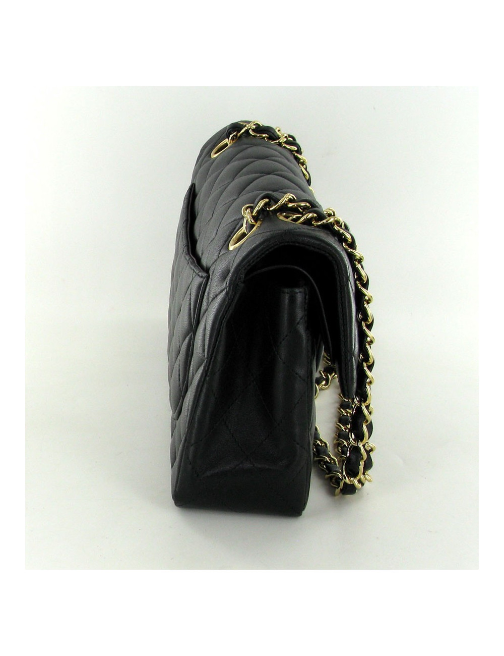 Sac Timeless CHANEL à double rabat cuir noir