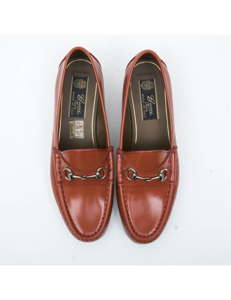 Mocassins T 36.5 GUCCI cuir corail