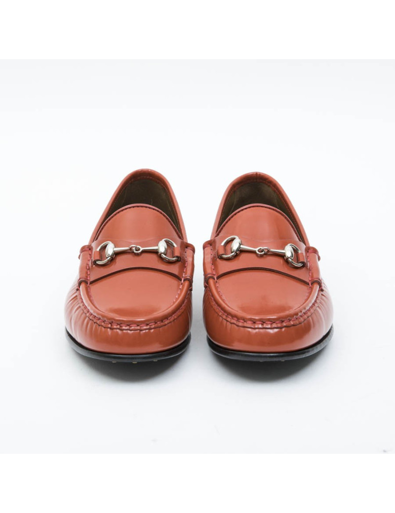 Mocassins T 36.5 GUCCI cuir corail