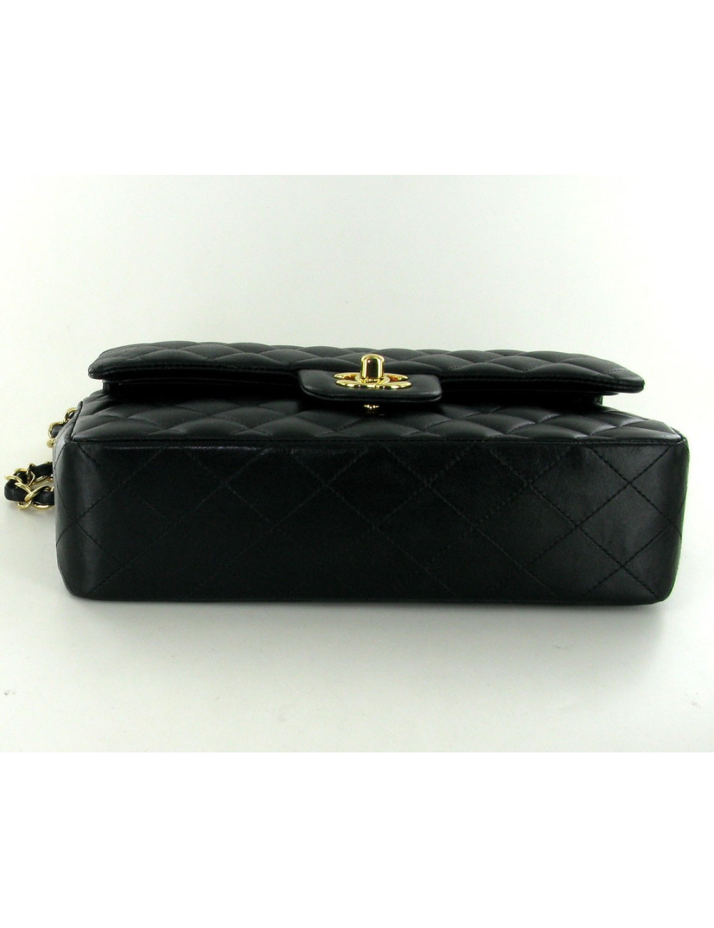 sac Timeless CHANEL à double rabat cuir noir