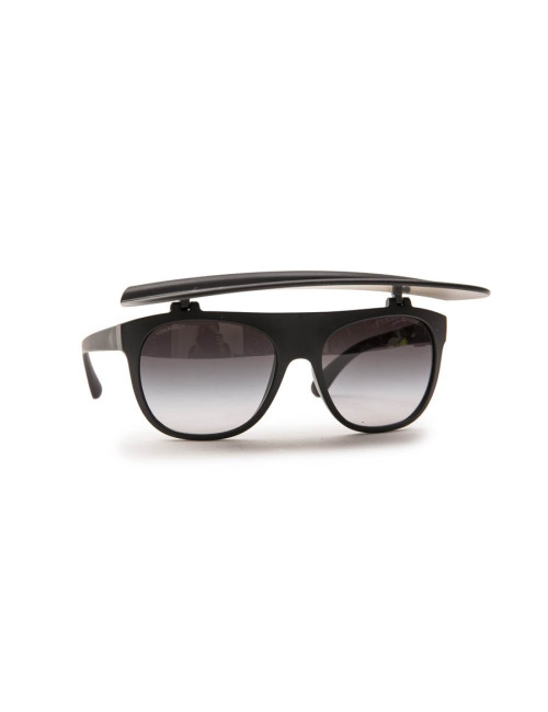 Lunettes de soleil CHANEL noires avec visière