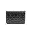 CHANEL 'Wallet on chain' bag in black quilted smooth leather