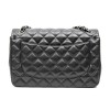 CHANEL Jumbo double flap bag in black smooth quilted lamb leather