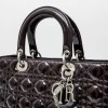  CHRISTIAN DIOR 'Lady Dior' Bag in plum patent leather