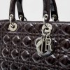  CHRISTIAN DIOR 'Lady Dior' Bag in plum patent leather