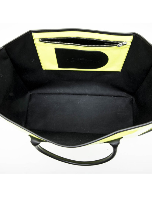 Sac cabas DELVAUX verni jaune fluo