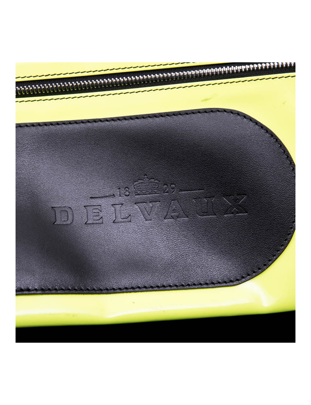 Sac cabas DELVAUX verni jaune fluo