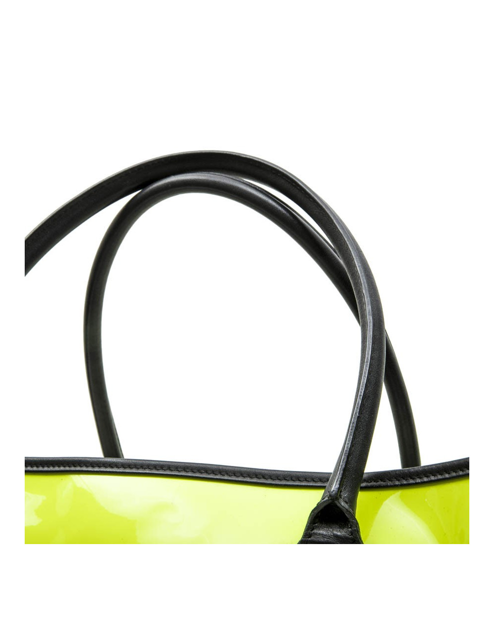 Sac cabas DELVAUX verni jaune fluo