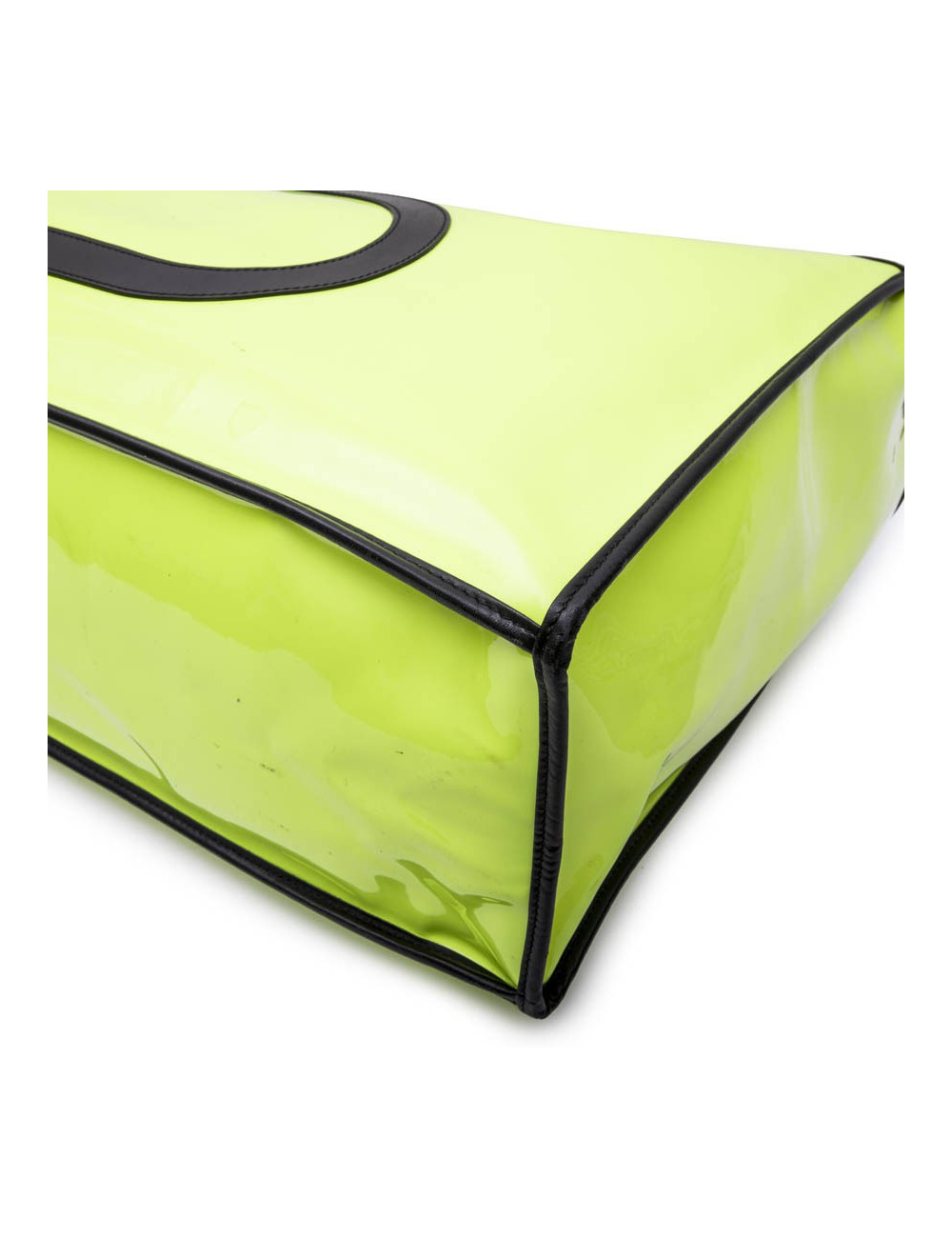 Sac cabas DELVAUX verni jaune fluo