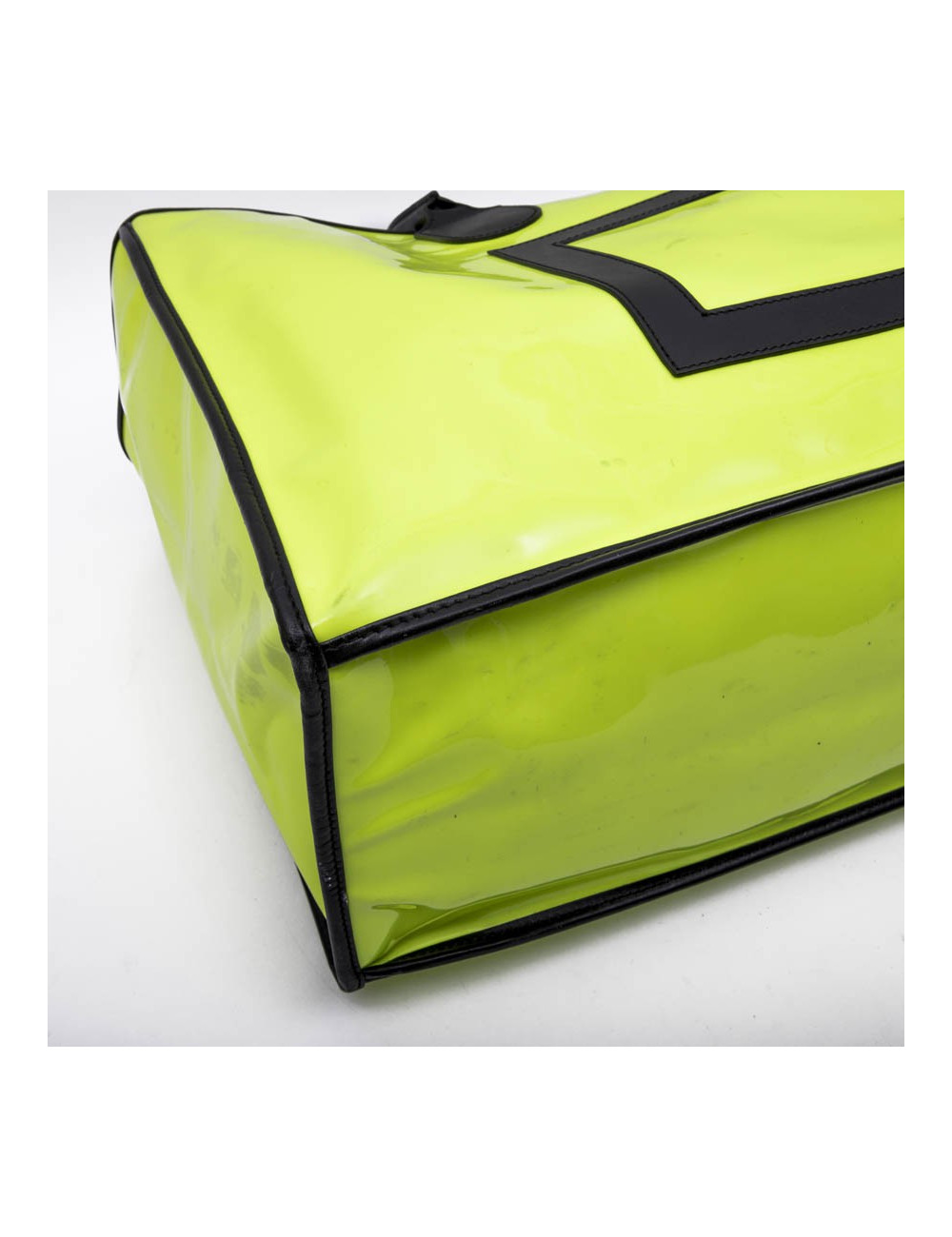 Sac cabas DELVAUX verni jaune fluo