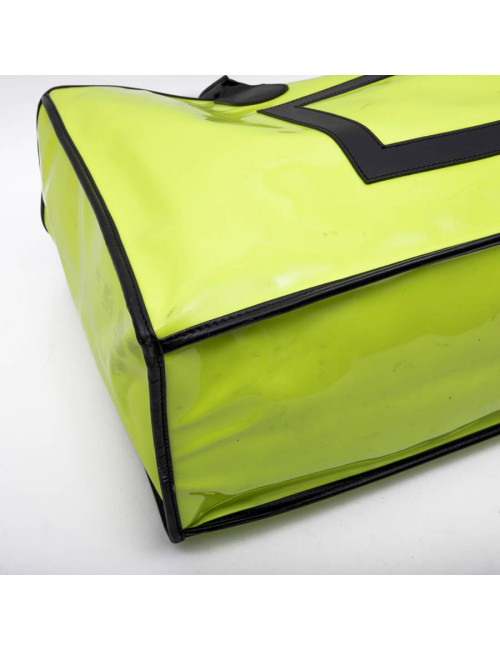 Sac cabas DELVAUX verni jaune fluo