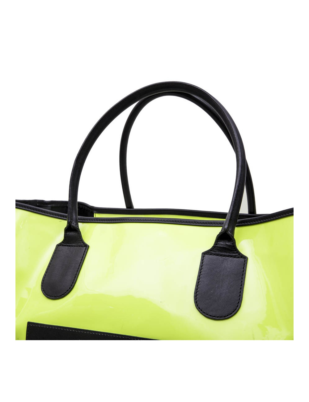 Sac cabas DELVAUX verni jaune fluo