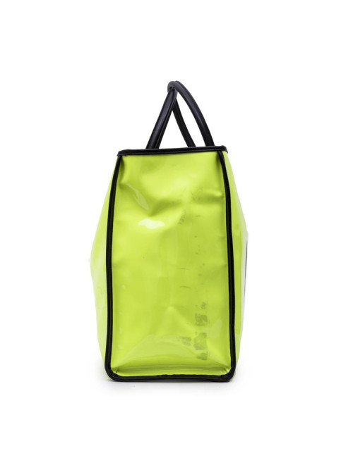 Sac cabas DELVAUX verni jaune fluo
