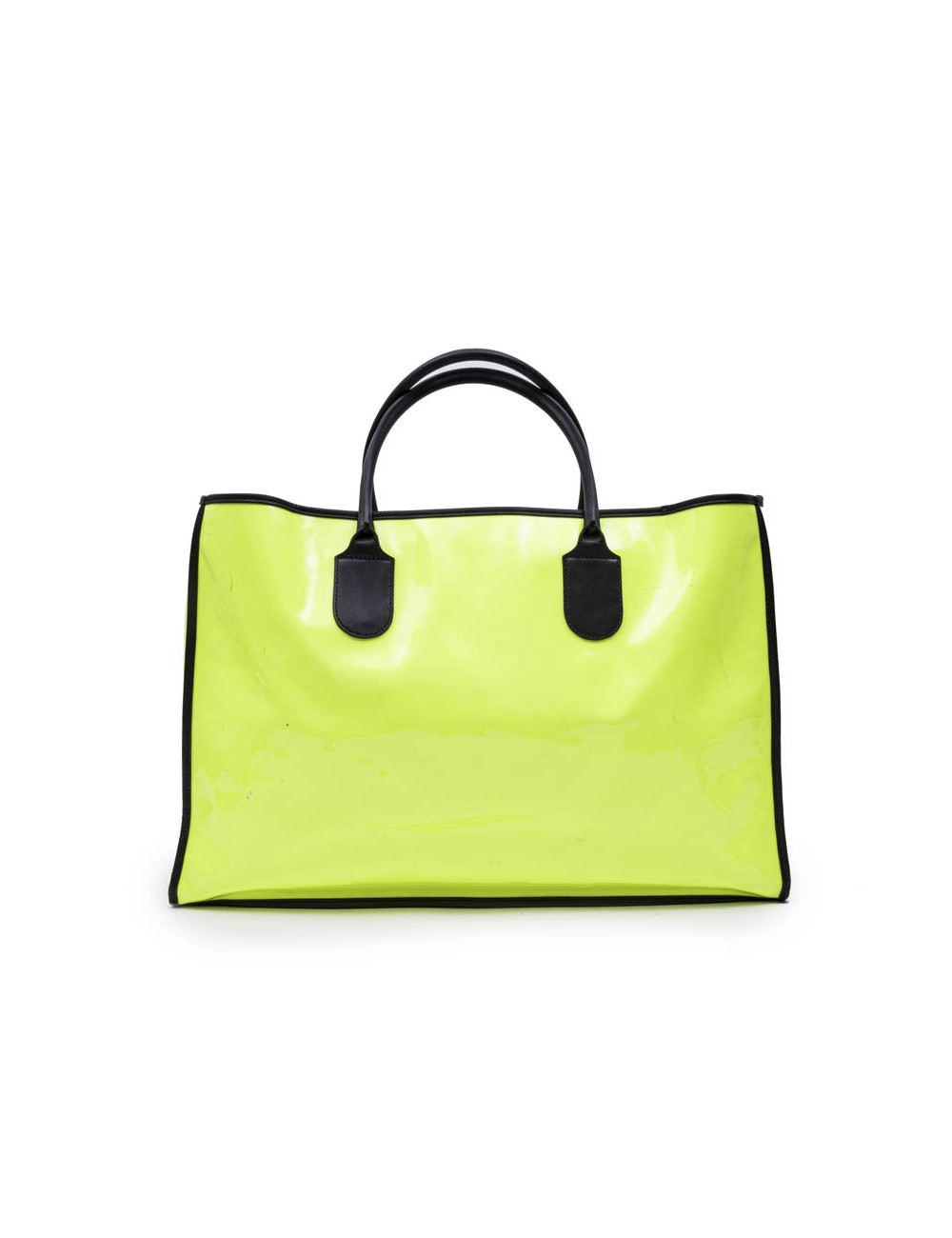Sac cabas DELVAUX verni jaune fluo